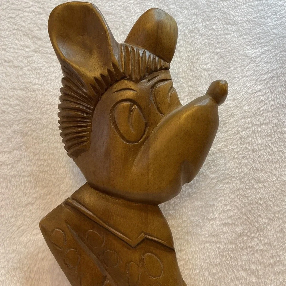 Vintage Disney Mickey‎ Mouse Wood Wall Plaque Carved Figurine 15 Inch